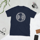 Navy blue t-shirt grey/silver logo
